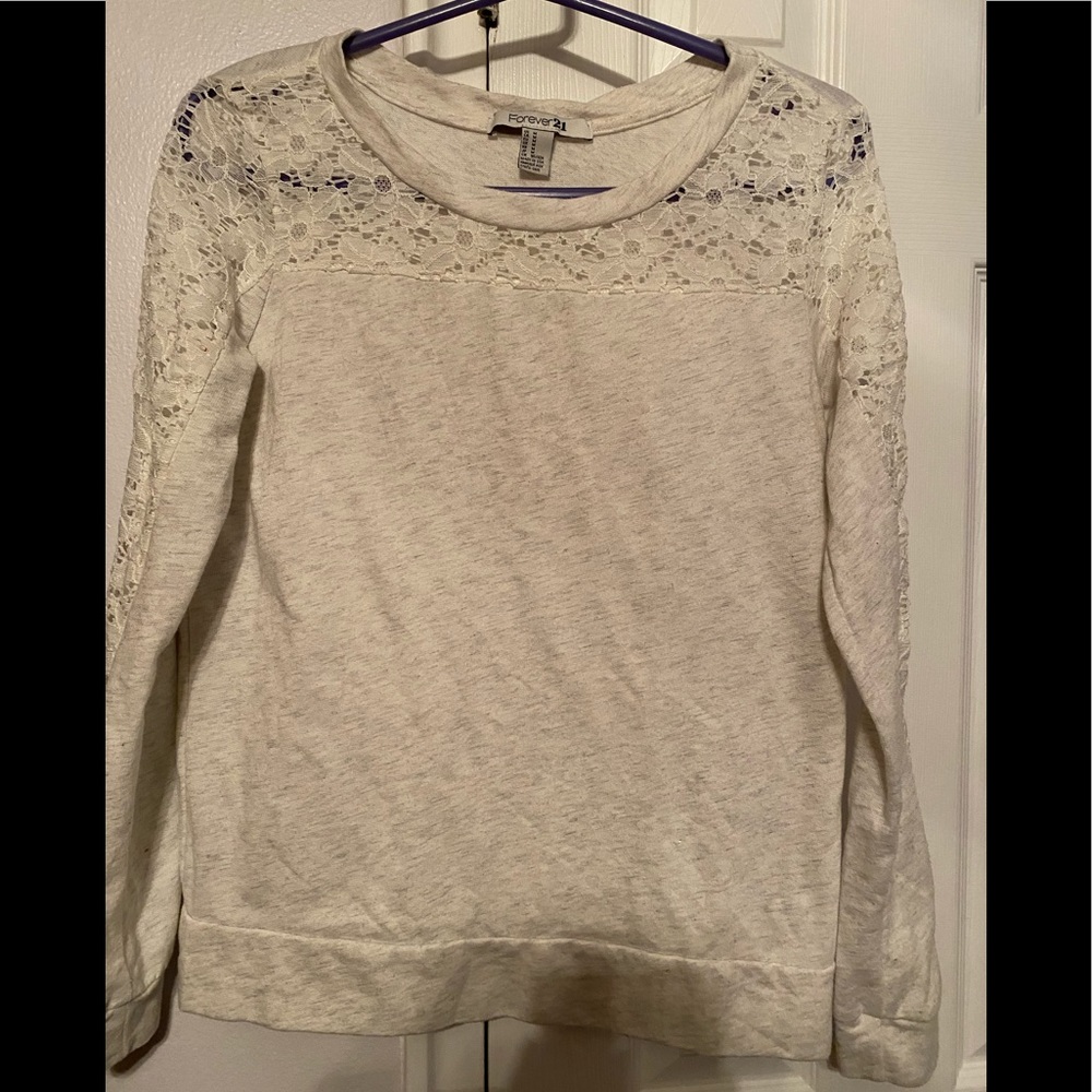 Forever 21 long sleeve eyelet shirt